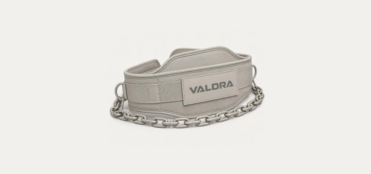 Valdra Dip Belt with chain for weighted dips and pull ups, grey