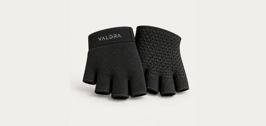 Valdra Minimal Lifting Gloves, lightweight fingerless gym gloves, black